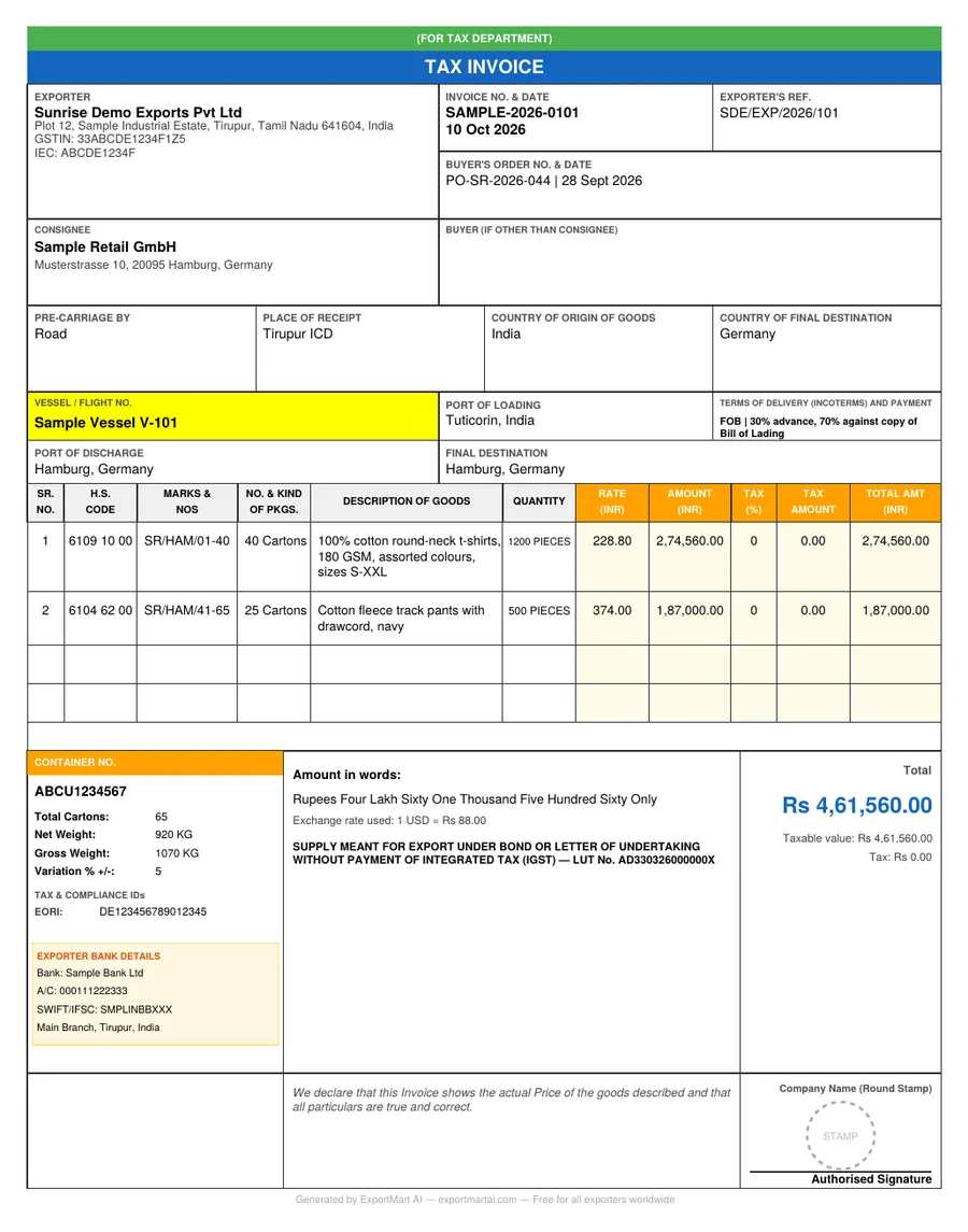 Sample GST Tax Invoice PDF